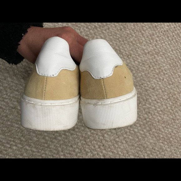 MJUS Anthropologie lace up sneaker shoes size 37 cream tan - Picture 5 of 11